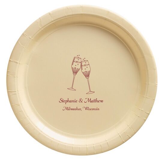 Champagne Crystal Toast Paper Plates